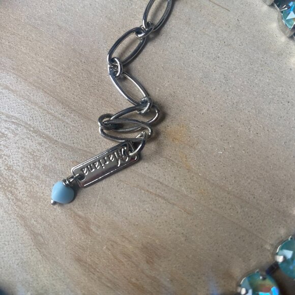 NWT Mariana Icy Blue Aqua Crystal Collar Necklace Silver Rhodium 17" Preppy - Picture 5 of 9